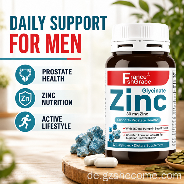 Shecome Zinkglycinat-Kapseln unterstützen die Gesundheit der Prostata